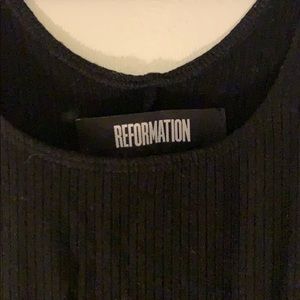 Reformation rib midi dress with left side slit